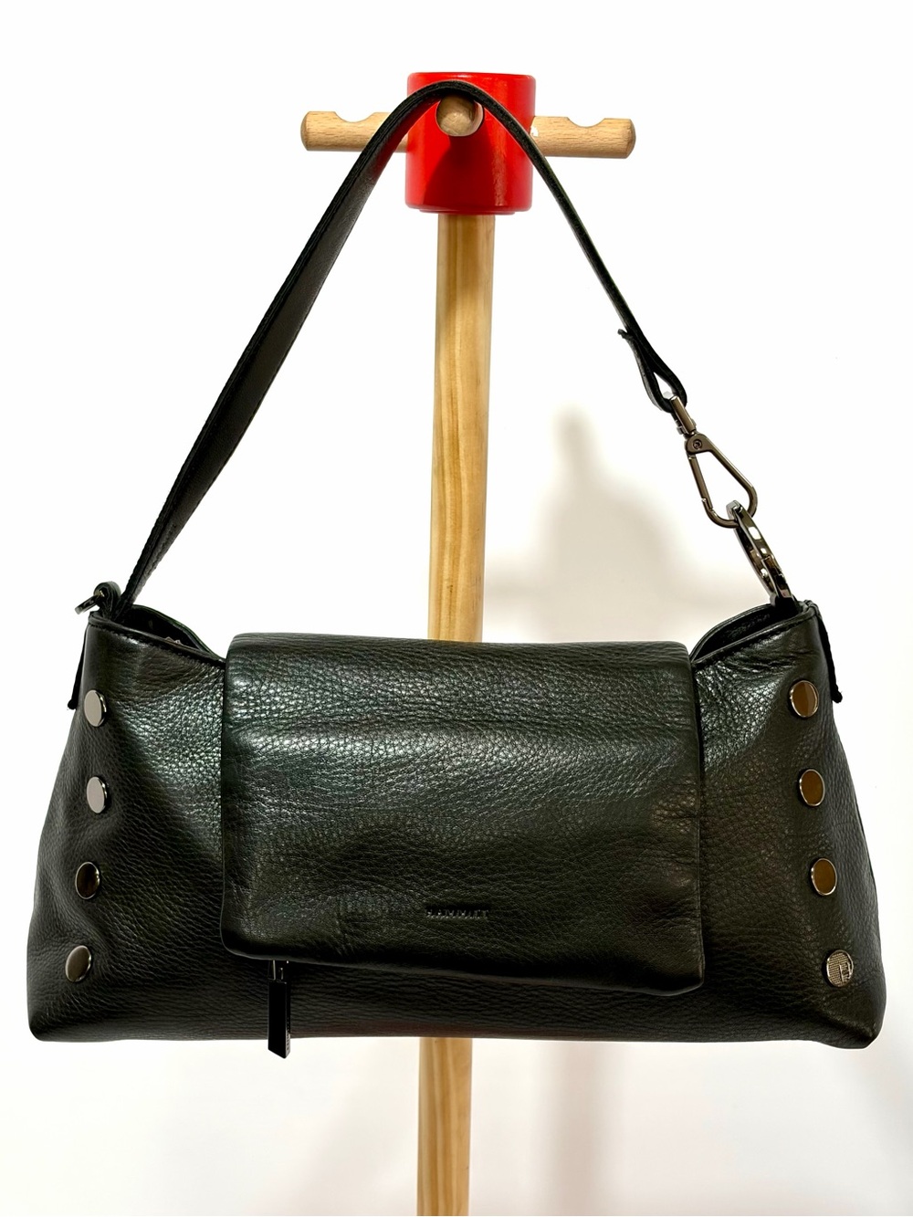 Hammitt VIP Satchel In Black Leather With Gunmetal Hardware EUC